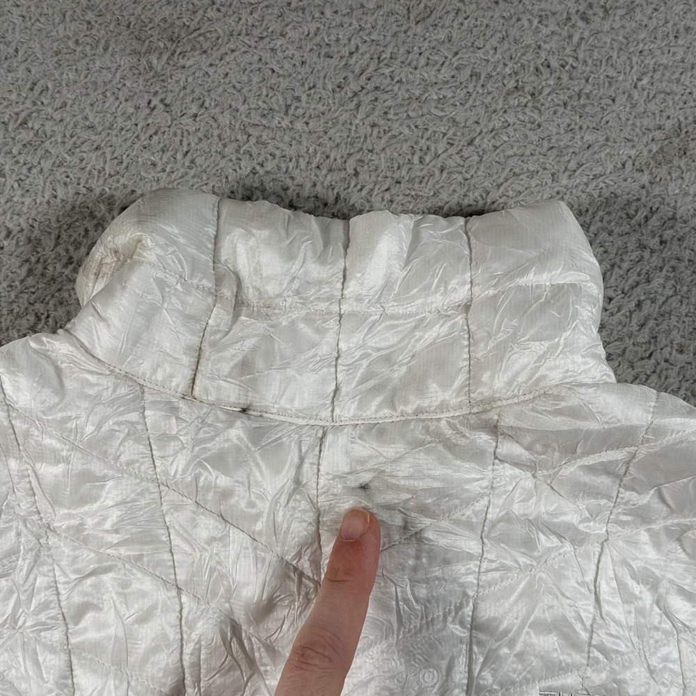 The North Face Puffer Vest Womens Small White ThermoBall Insulated Full Zip - Picture 10 of 11